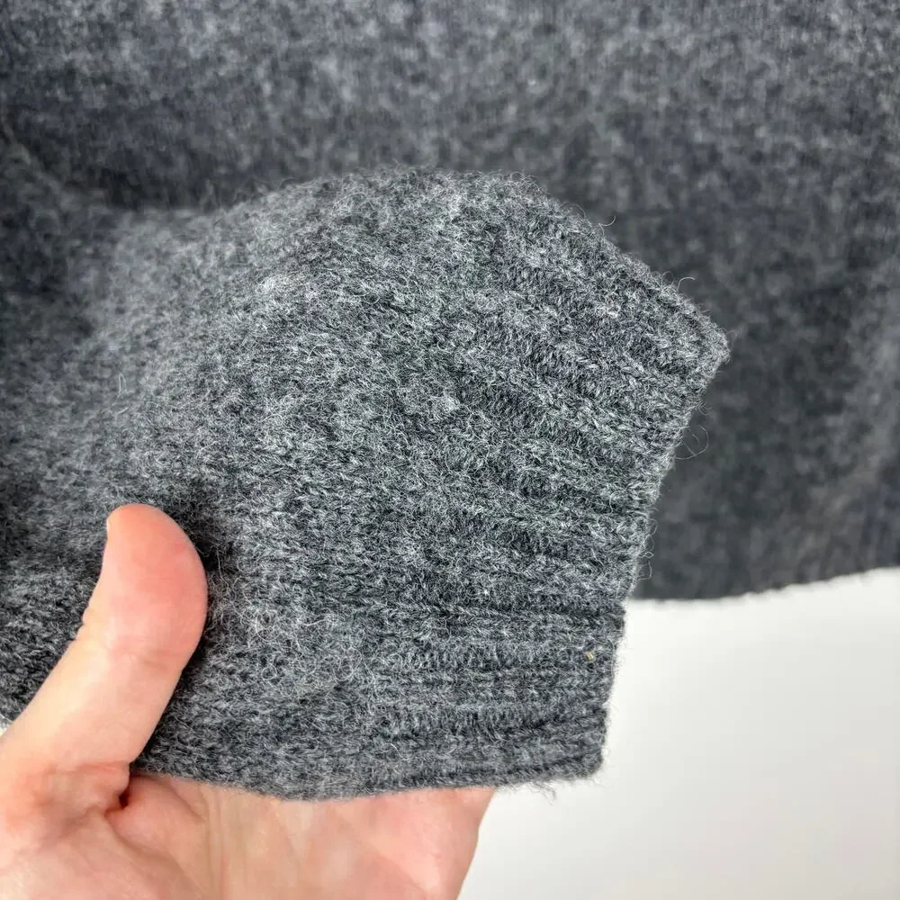 Norse Projects Birnir Fair Isle Gray Sweater Large 100% Pure New Wool *hole